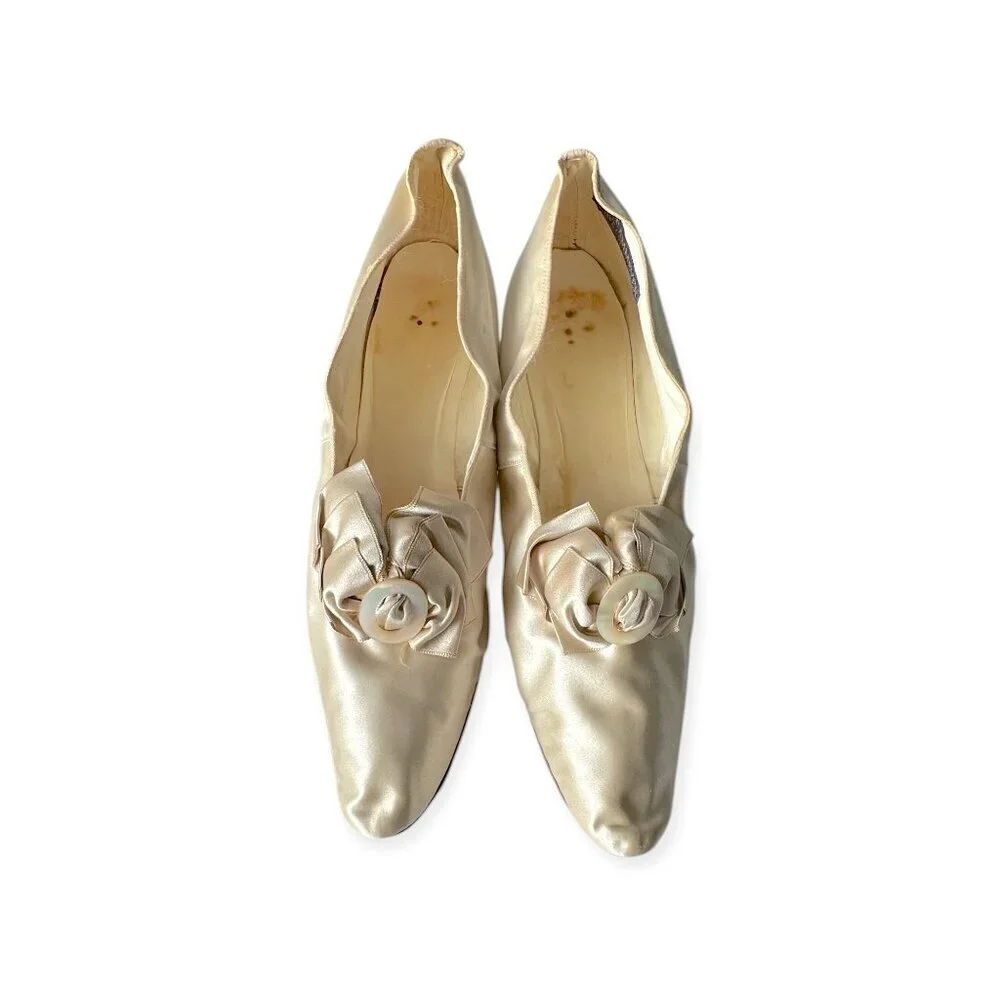 Antique Wedding Shoes by A.J. Cammeyer – Circa 1890s-1920s, Size 6B‎